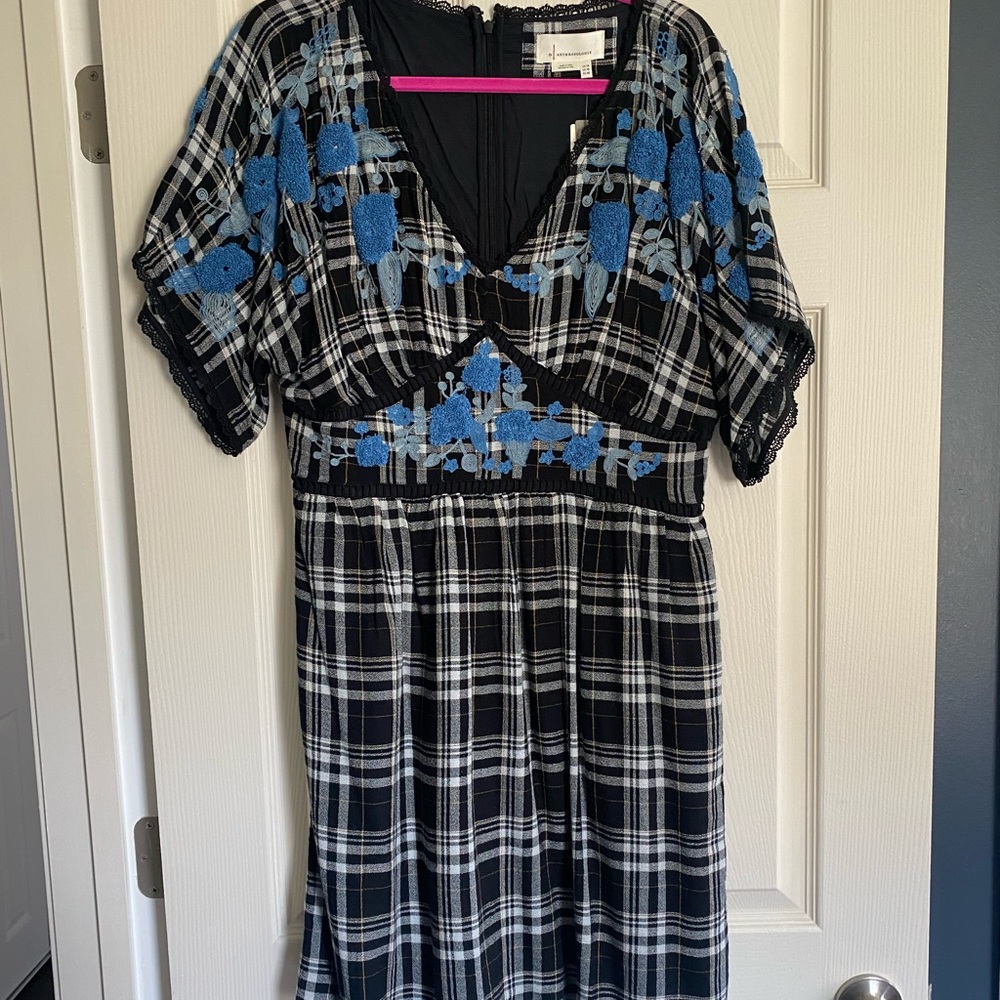 Anthropologie black and white dress Size 10